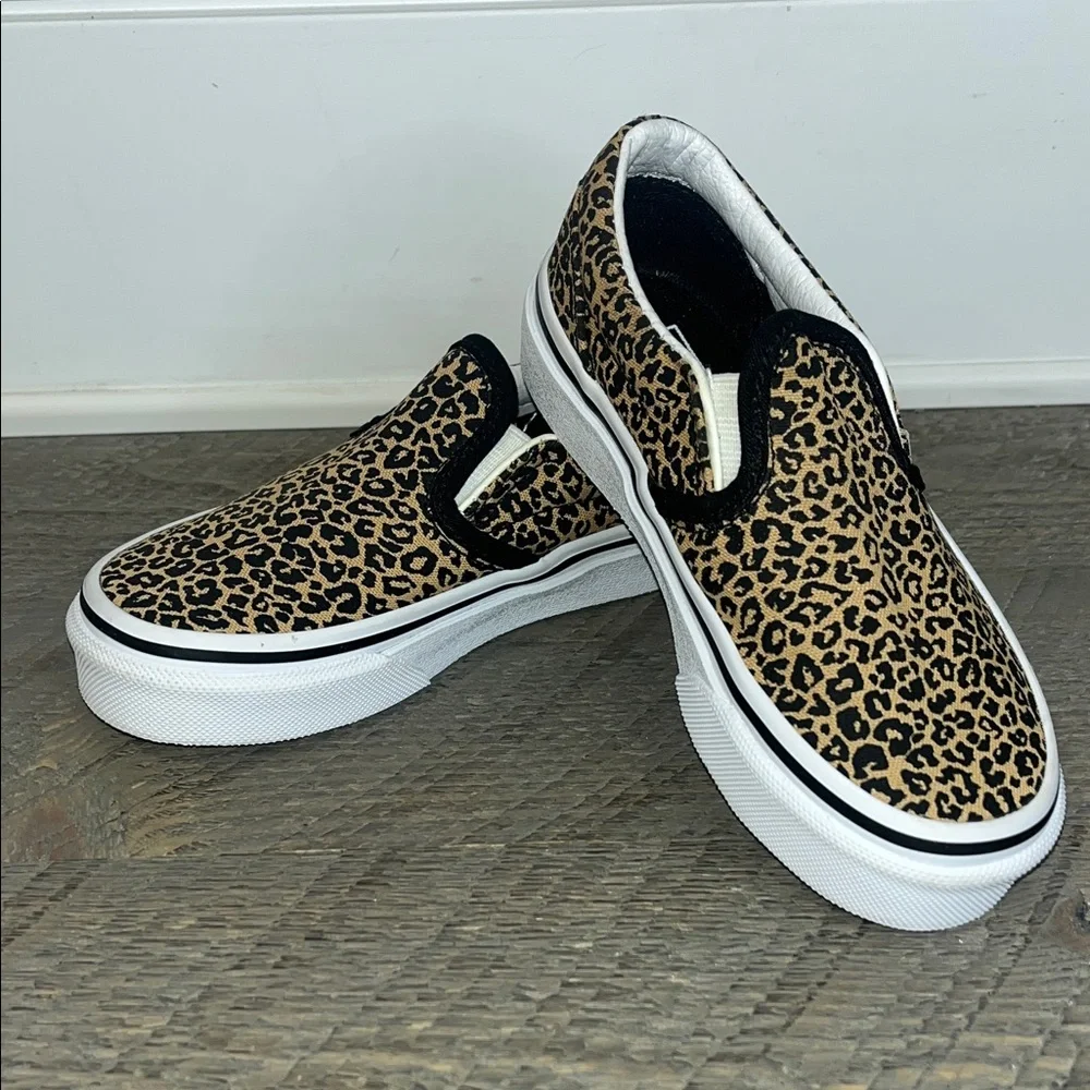 Vans Kids Leopard Print Slip-On Sneakers Little Girls 10.5 -  Animal Print Retro - Picture 4 of 9